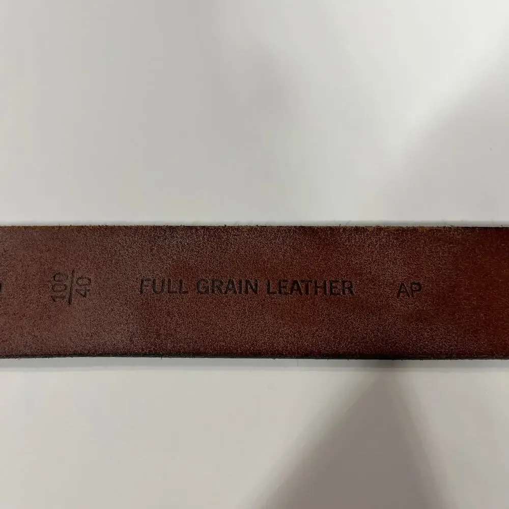 Roundtree & Yorke Full Grain Leather Men’s Belt Brown Silver Buckle‎ 100/40